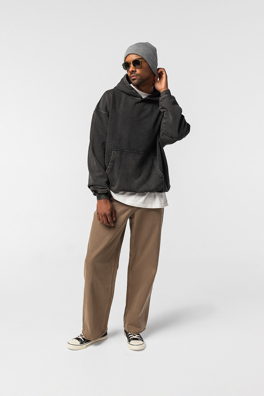 480 GSM Vintage Black Hoodie – René Bassett