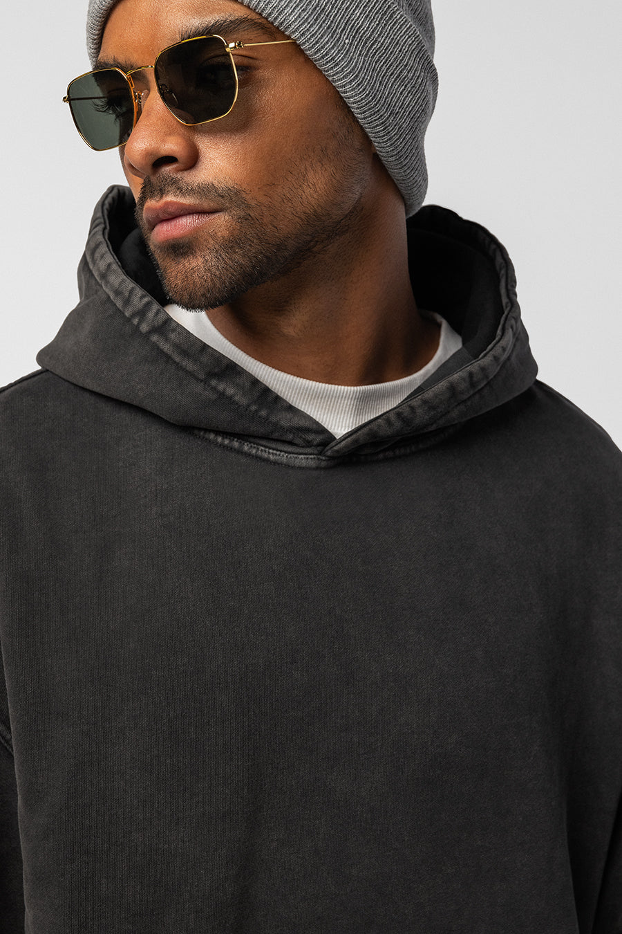 480 GSM Vintage Black Hoodie Wholesale | René Bassett