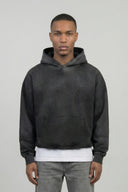 480 GSM Black Sun Faded Hoodie